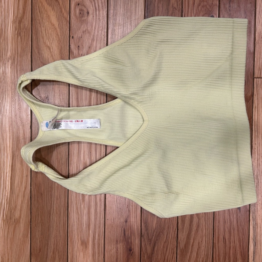 Women's Ribbed Tank Top - Light Yellow
